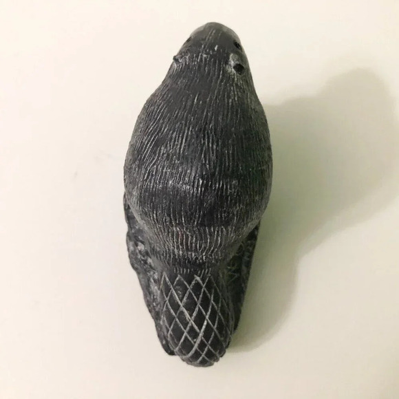 Vintage Wolf Original Hand Carved Beaver Soap Stone Sculpture Canada 3 Inch Tall - Picture 13 of 16